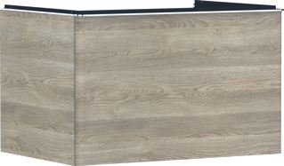 HANSGROHE XELU Q MEUBEL NATURAL OAK 780/550 MET 1 LADE CONSOLES MET COUNTERTOP INBOUW WASTAFEL GESLEPEN 