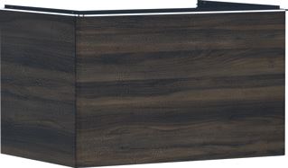 HANSGROHE XELU Q MEUBEL DARK WALNUT 780/550 MET 1 LADE CONSOLES MET COUNTERTOP INBOUW WASTAFEL GESLEPEN 