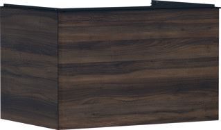 HANSGROHE XELU Q MEUBEL DARK WALNUT 780/550 MET 1 LADE CONSOLES MET COUNTERTOP INBOUW WASTAFEL GESLEPEN 