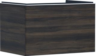 HANSGROHE XELU Q MEUBEL DARK WALNUT 780/550 MET 1 LADE CONSOLES MET COUNTERTOP INBOUW WASTAFEL GESLEPEN 