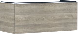 HANSGROHE XELU Q MEUBEL NATURAL OAK 1180/550 MET 1 LADE CONSOLES MET COUNTERTOP INBOUW WASTAFEL GESLEPEN