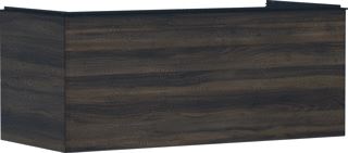 HANSGROHE XELU Q MEUBEL DARK WALNUT 1180/550 MET 1 LADE CONSOLES MET COUNTERTOP INBOUW WASTAFEL GESLEPEN