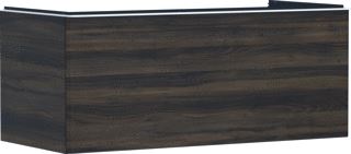 HANSGROHE XELU Q MEUBEL DARK WALNUT 1180/550 MET 1 LADE CONSOLES MET COUNTERTOP INBOUW WASTAFEL GESLEPEN