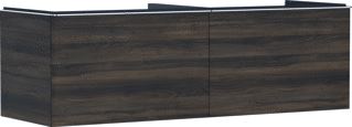 HANSGROHE XELU Q MEUBEL DARK WALNUT 1560/550 MET 2 LADES CONSOLES MET COUNTERTOP INBOUW WASTAFEL GESLEPEN 