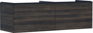 HANSGROHE XELU Q MEUBEL DARK WALNUT 1560/550 MET 2 LADES CONSOLES MET COUNTERTOP INBOUW WASTAFEL GESLEPEN 