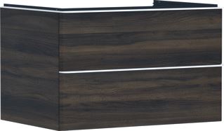 HANSGROHE XELU Q MEUBEL DARK WALNUT 780/550 MET 2 LADES CONSOLES MET WASKOM