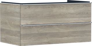 HANSGROHE XELU Q MEUBEL NATURAL OAK 980/550 MET 2 LADES CONSOLES MET WASKOM