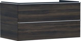 HANSGROHE XELU Q MEUBEL DARK WALNUT 980/550 MET 2 LADES CONSOLES MET WASKOM