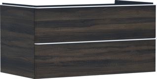 HANSGROHE XELU Q MEUBEL DARK WALNUT 980/550 MET 2 LADES CONSOLES MET WASKOM