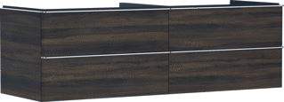 HANSGROHE XELU Q MEUBEL DARK WALNUT 1560/550 MET 4 LADES CONSOLES MET WASKOM