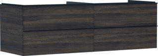 HANSGROHE XELU Q MEUBEL DARK WALNUT 1560/550 MET 4 LADES CONSOLES MET WASKOM