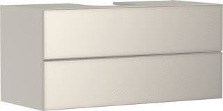 HANSGROHE XEVOLOS E MEUBEL SAND MATT BEIGE 1180/550 MET 2 LADES CONSOLES MET COUNTERTOP INBOUW WASTAFEL GESLEPEN