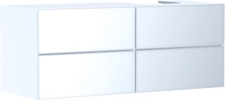 HANSGROHE XEVOLOS E MEUBEL MATT WHITE 1370/550 MET 4 LADES CONSOLES MET COUNTERTOP INBOUW WASTAFEL GESLEPEN RECHTS