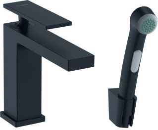 HANSGROHE TECTURIS E EENGREEPS WASTAFELKRAAN 110 MET BIDET HANDDOUCHE EN DOUCHESLANG 160 CM MAT ZWART