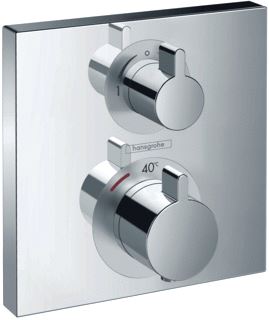 HANSGROHE ECOSTAT SQUARE AFBOUWDEEL VOOR INBOUW THERMOSTAAT MET STOP-EN OMSTELKRAAN CHROOM 