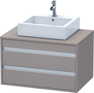 DURAVIT KETHO WASTAFELONDERBOUW MET 2 LADEN (ONDER ELKAAR) VOOR 1 OPBOUWWASTAFEL 80X42.6X55CM BASALT