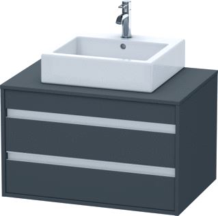 DURAVIT KETHO WASTAFELONDERBOUW MET 2 LADEN (ONDER ELKAAR) VOOR 1 OPBOUWWASTAFEL 80X42.6X55CM GRAFIET