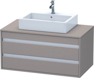 DURAVIT KETHO WASTAFELONDERBOUW MET 2 LADEN (ONDER ELKAAR) VOOR 1 OPBOUWWASTAFEL 100X42.6X55CM BASALT 