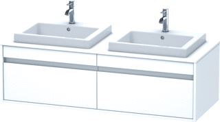 DURAVIT KETHO WASTAFELONDERBOUW MET 2 LADEN (NAAST ELKAAR) VOOR 2 INBOUWWASTAFELS 140X42.6X55CM MAT WIT 