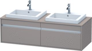 DURAVIT KETHO WASTAFELONDERBOUW MET 2 LADEN (NAAST ELKAAR) VOOR 2 INBOUWWASTAFELS 140X42.6X55CM BASALT 