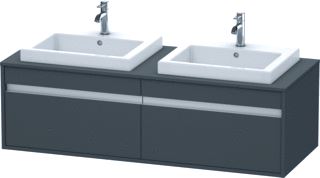 DURAVIT KETHO WASTAFELONDERBOUW MET 2 LADEN (NAAST ELKAAR) VOOR 2 INBOUWWASTAFELS 140X42.6X55CM GRAFIET 