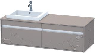 DURAVIT KETHO WASTAFELONDERBOUW MET 2 LADEN (NAAST ELKAAR) VOOR INBOUWWASTAFEL 140X42.6X55CM LINKS BASALT