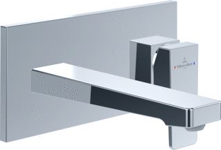 VILLEROY & BOCH ARCHITECTURA SQUARE EENGREEPS WASTAFELKRAAN MET PUSH-OPEN AFVOERGARNITUUR CHROME