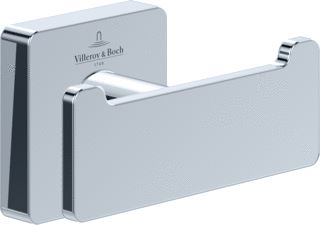 VILLEROY & BOCH STRIKING DUBBELE HANDDOEKHAAK 80 X 44 X 45 MM CHROME 