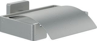 VILLEROY & BOCH TOILETROLHOUDER MET DEKSEL 131 X 115 X 45 MM BRUSHED NICKEL MATT 