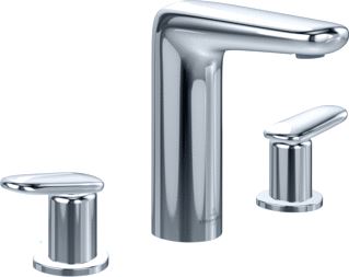 VILLEROY & BOCH ANTAO DRIEGATS WASTAFELKRAAN MET PUSH-OPEN AFVOERGARNITUUR BRUSHED NICKEL MATT 