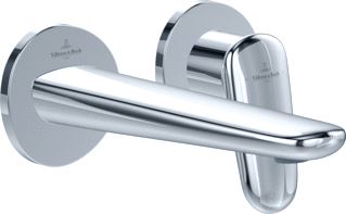 VILLEROY & BOCH ANTAO 2-GATS EENGREEPS WANDMENGKRAAN ZONDER PUSH-OPEN AFVOERGARNITUUR CHROME 