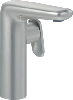 VILLEROY & BOCH ANTAO EENGREEPS WASTAFELKRAAN MET PUSH-OPEN AFVOERGARNITUUR BRUSHED NICKEL MATT 