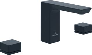 VILLEROY & BOCH SUBWAY 3.0 DRIEGATS WASTAFELKRAAN ZONDER PUSH-OPEN AFVOERGARNITUUR MATT BLACK