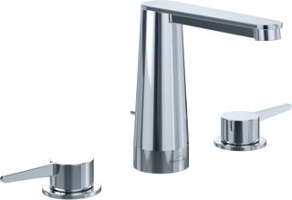 VILLEROY & BOCH CONUM DRIEGATS WASTAFELKRAAN MET TREKSTANG-AFVOERGARNITUUR CHROME 