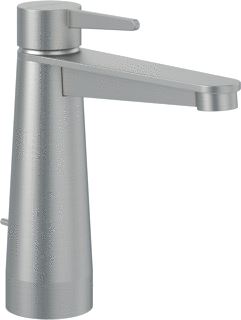 VILLEROY & BOCH CONUM EENGREEPS WASTAFELKRAAN MET TREKSTANG-AFVOERGARNITUUR BRUSHED NICKEL MATT 