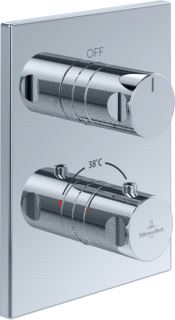 VILLEROY & BOCH INBOUWTHERMOSTAAT MET TWEEWEG STOPKRAAN VOOR DOUCHE HOEKIG CHROME 