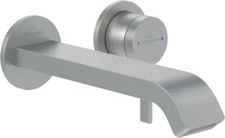 VILLEROY & BOCH DAWN EENGREEPS WASTAFELKRAAN ZONDER PUSH-OPEN AFVOERGARNITUUR BRUSHED NICKEL MATT 