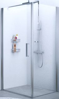 NOVELLINI GIADA F DOUCHEWAND RECHTHOEKIG VAST 1950 X 930MM (HXB) PROFIEL WIT 6MM GLAS HELDER