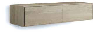 LOOOX WOOD FACET WASTAFELONDERKAST 2 LADEN SOFT-CLOSE PUSH-TO-OPEN HXBXD 300X1400X460MM EIKEN/OLD GREY