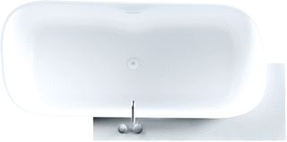 NOVELLINI INFINITIVE BASIC MET CONSOLE TEGEN MUUR BAD VAN SOLID SURFACE BINNENKANT WIT MAT BUITENZIJDE ZWART KLEUR CONSOLE ZWART