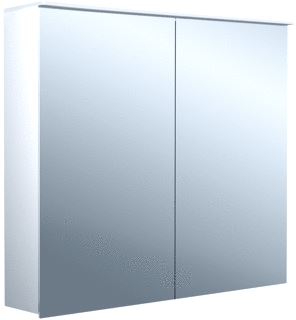 EMCO PURE 2 DESIGN OPBOUW SPIEGELKAST MET 2 DEUREN MET LED VERLICHTING 80X70X18.5CM MET WASTAFELVERLICHTING ALUMINIUM 