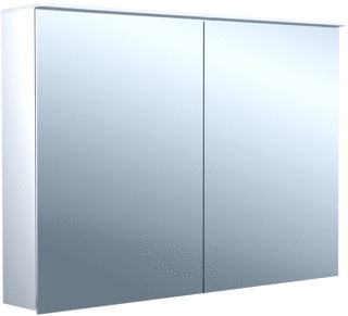 EMCO PURE 2 DESIGN OPBOUW SPIEGELKAST MET 2 DEUREN MET LED VERLICHTING 100X70X18.5CM MET WASTAFELVERLICHTING ALUMINIUM 