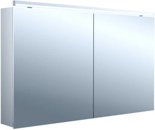 EMCO PURE 2 CLASSIC OPBOUW SPIEGELKAST MET 2 DEUREN MET LED VERLICHTING 120X70X17.8CM MET WASTAFELVERLICHTING ALUMINIUM 