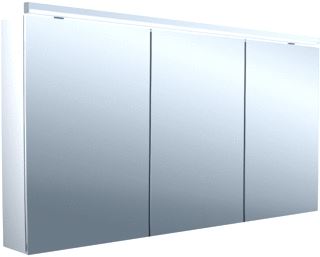 EMCO PURE 2 CLASSIC OPBOUW SPIEGELKAST MET 3 DEUREN MET LED VERLICHTING 140X70X17.8CM MET WASTAFELVERLICHTING ALUMINIUM 