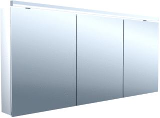 EMCO PURE 2 CLASSIC OPBOUW SPIEGELKAST MET 3 DEUREN MET LED VERLICHTING 160X70X17.8CM MET WASTAFELVERLICHTING ALUMINIUM 