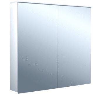 EMCO FLAT 2 DESIGN OPBOUW SPIEGELKAST MET 2 DEUREN MET LED VERLICHTING 80X70X14.5CM MET WASTAFELVERLICHTING ALUMINIUM 