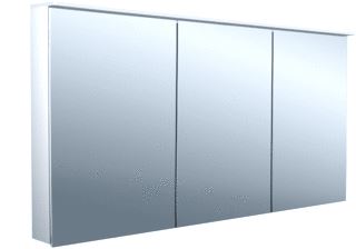 EMCO FLAT 2 DESIGN OPBOUW SPIEGELKAST MET 3 DEUREN MET LED VERLICHTING 140X70X14.5CM MET WASTAFELVERLICHTING ALUMINIUM 