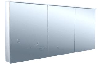 EMCO FLAT 2 DESIGN OPBOUW SPIEGELKAST MET 3 DEUREN MET LED VERLICHTING 160X70X14.5CM MET WASTAFELVERLICHTING ALUMINIUM 