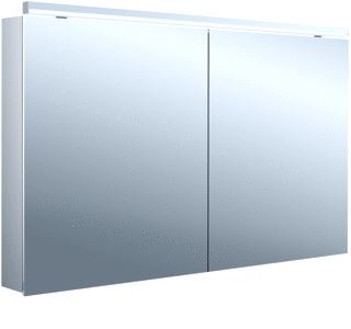 EMCO FLAT 2 CLASSIC OPBOUW SPIEGELKAST MET 2 DEUREN MET LED VERLICHTING 120X70X13.8CM MET WASTAFELVERLICHTING ALUMINIUM 