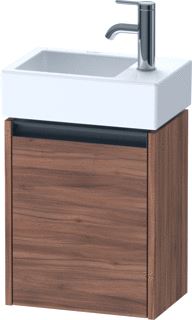 DURAVIT KETHO 2 WASTAFELONDERBOUWKAST MET 1 DEUR 36.4X23.8X44CM RECHTS MET GREEP ANTRACIET NOTEN MAT